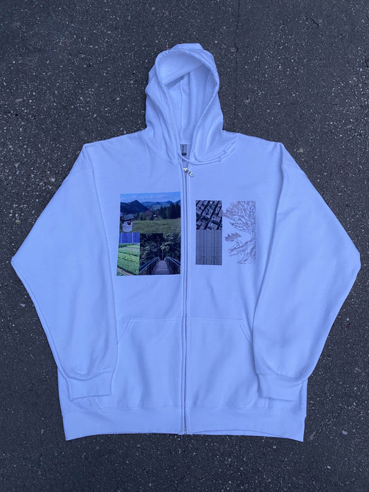 Freedom Outside City Contrast - Cotton Blend Zip Hoodie